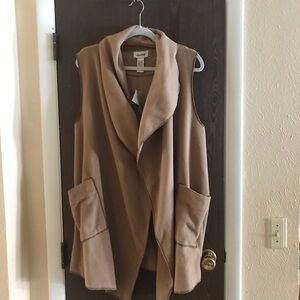 Chic Tan Sleeveless Vest‎